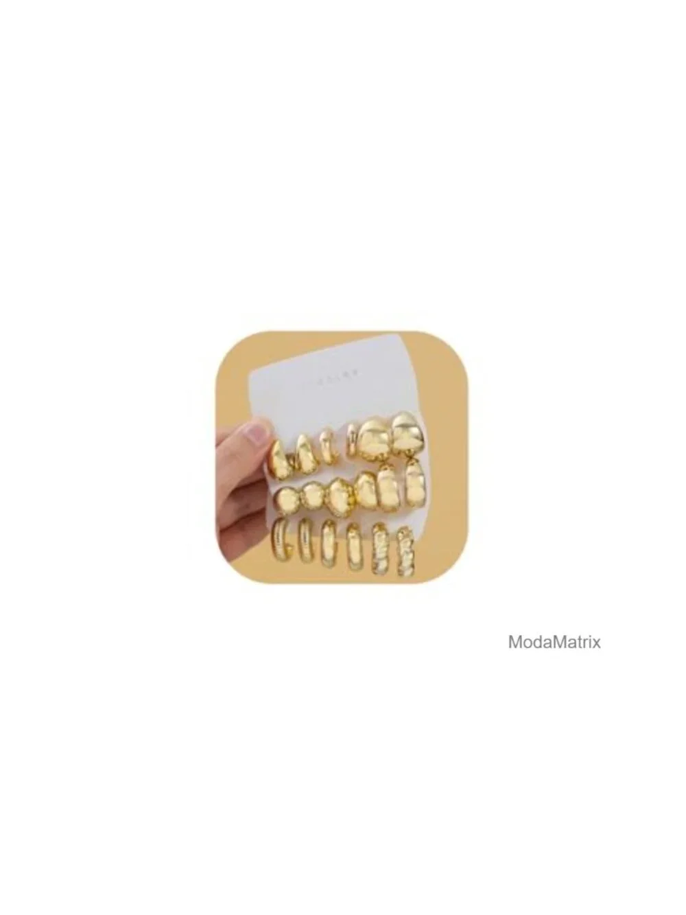 9 Pairs Chunky Gold Plated Hoop Earrings Set for Women Trendy Lightweight